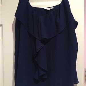 Navy chiffon top
